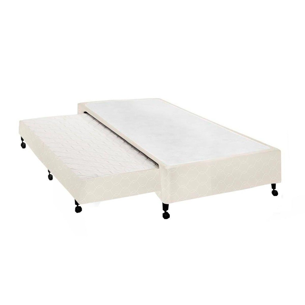 Cama Box Base c/Auxiliar Universal Solteiro Poli Tecido Clean (78x188x27) - Castor