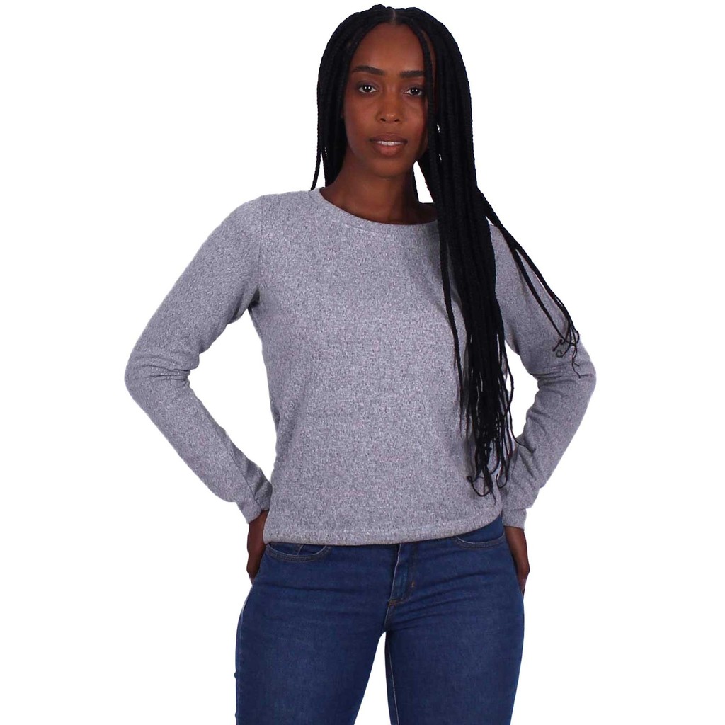 Blusa de Lã Feminina Gola Redonda Manga Longa Conforto e Estilo