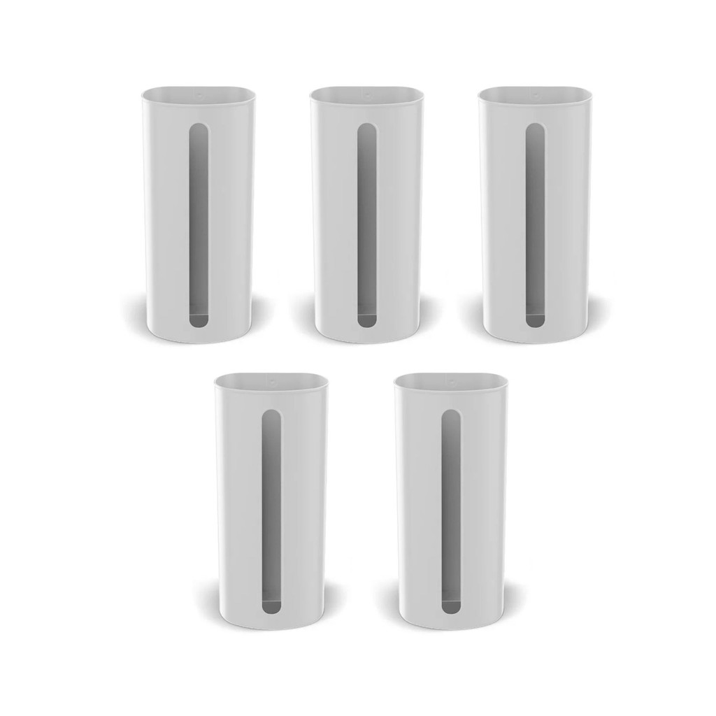 Kit 5 Suporte Porta Sacolas Puxa Saco Parede Organizador Sacolinhas De Plástico Feira Mercado