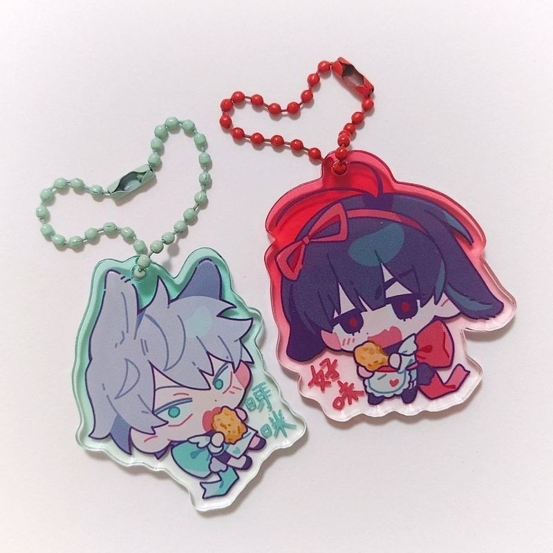 2 Pçs/Set Alien Stage Anime Chaveiro Ivan Até Empregada Acrílico Homem Kawaii Pingente Ornamento Acessórios Presente Ami