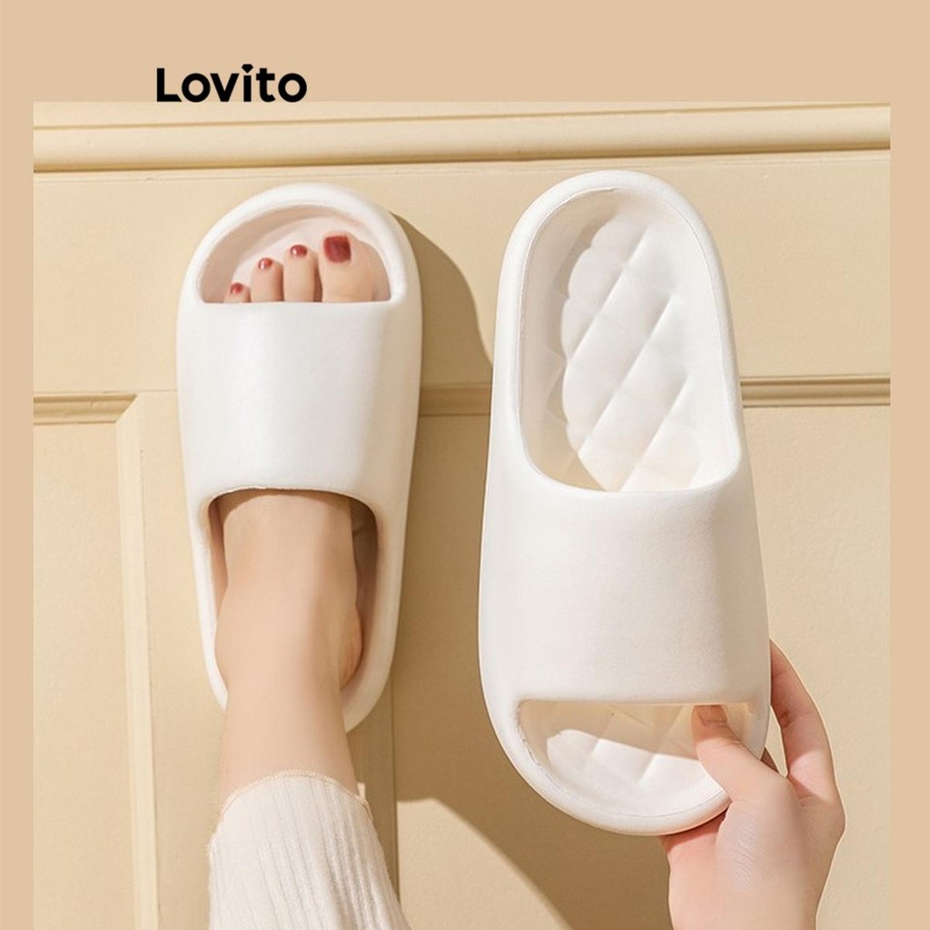 Lovito Casual liso simples Soft fundo confortável antiderrapante desodorante chinelo interno para mulheres LFA71168 - Women Shoes