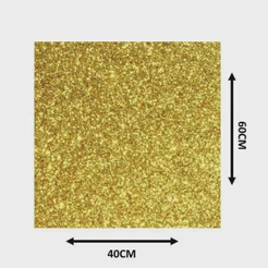 Folha EVA Glitter Ouro 2mm 40x60 – 5 unidades Make+