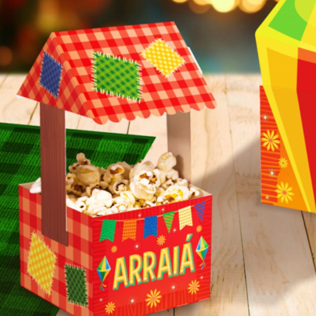 10~60 CACHEPOT BARRACA ARRAIÁ 9X9X17,0cm 5518 IDEIA FESTA JUNINA 2025 em Oferta na Shopee