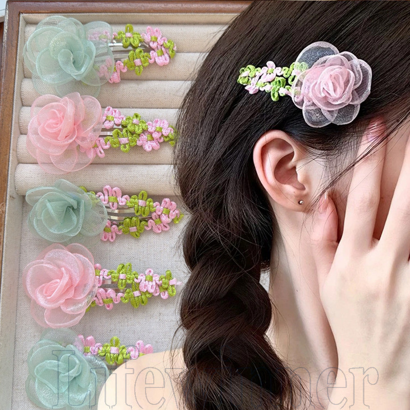 Clipes BB Florais De Camélia Realistas-Acessórios De Cabelo Para Vestir-Cocar De Flores Meninas-Namoro , Festa-Fragmento