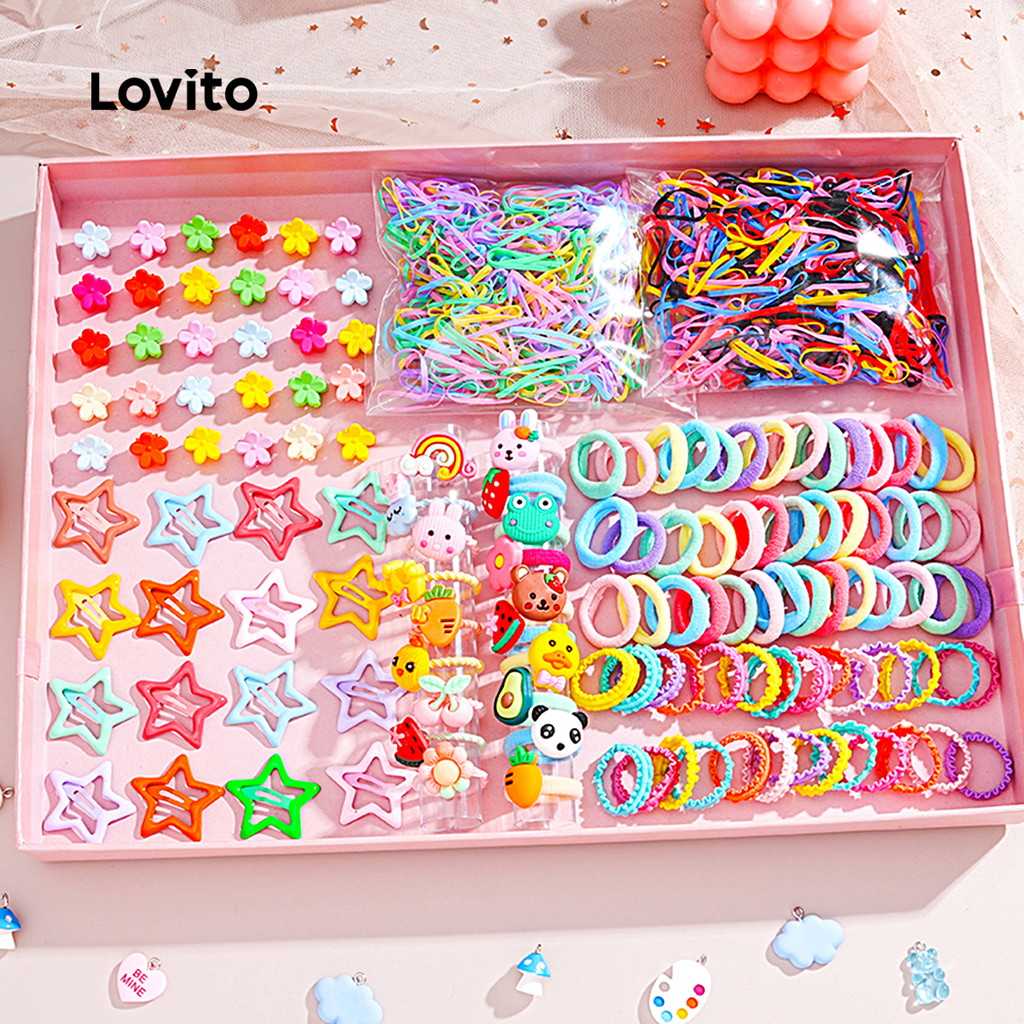 Lovito Laços De Cabelo Fofos E Lisos Em Cor Macaron Para Bebês E Crianças LCS099055 em Oferta na Shopee