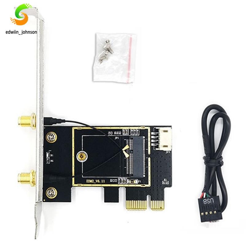 Placa Adaptadora De Rede NGFF M . 2 Para PCIE Suporta Sem Fio