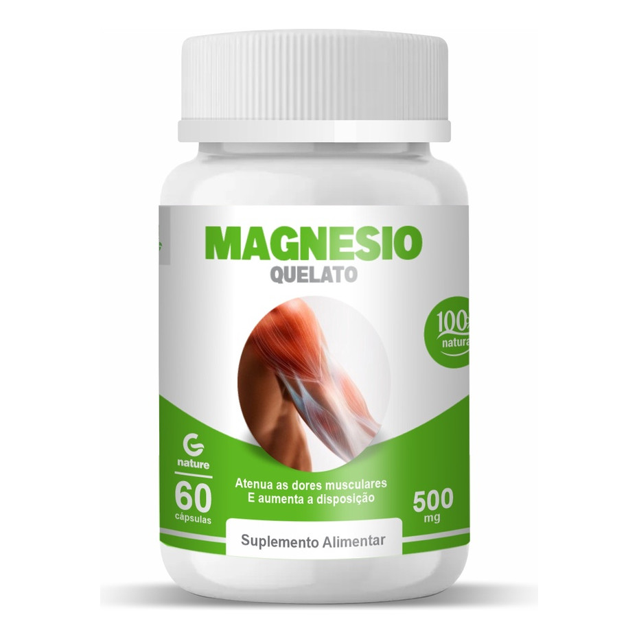 Magnésio Quelato 500mg 60 Cápsulas Genature Original