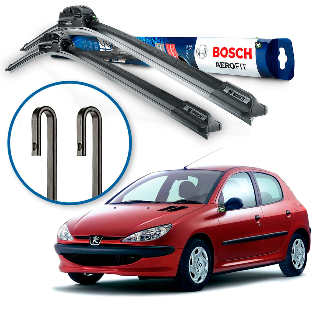 Par Palheta Limpador Parabrisa Bosch Peugeot 206 1998 1999 2000 2001 a 2009 em Oferta na Shopee