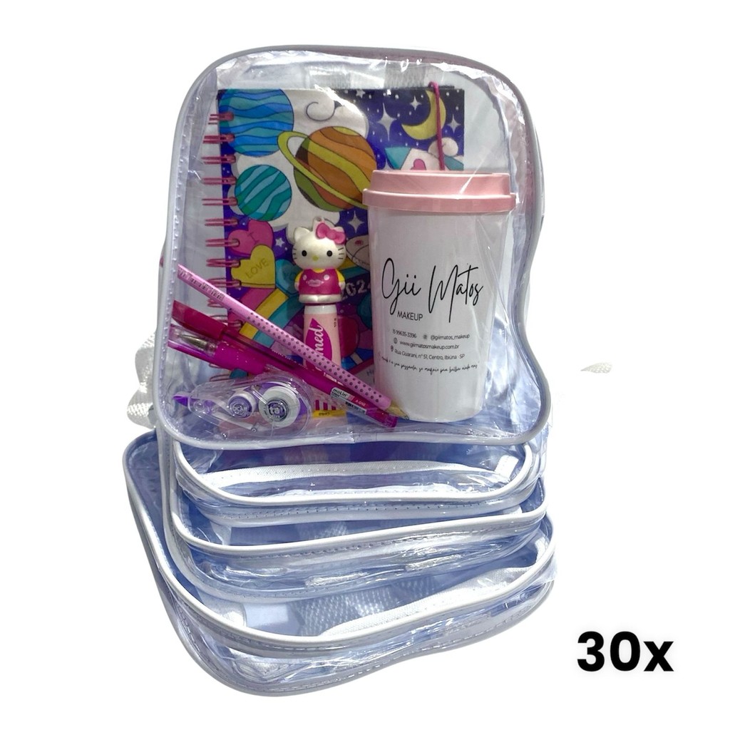 KIT COM 30 MINI MOCHILA infantil transparente escola, praia, viagem, lembrancinhas em Oferta na Shopee
