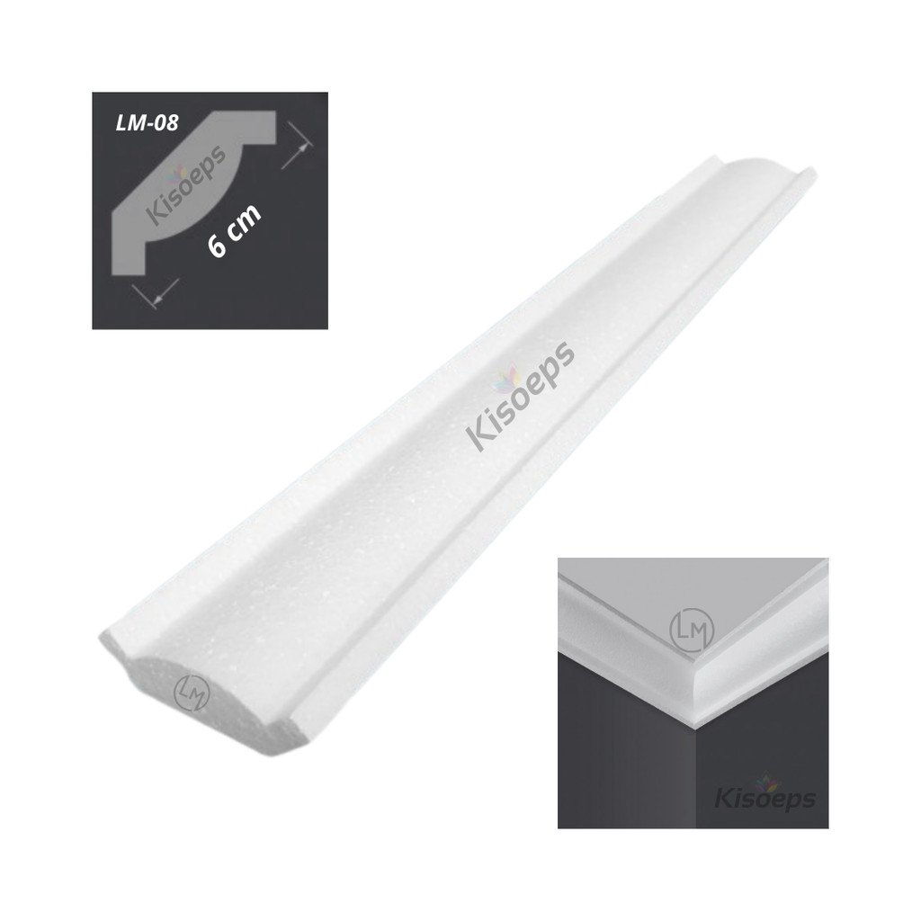Moldura roda teto 10 metros classica isopor® EPS T3 LM08