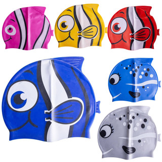 Touca de Natação Silicone Infantil Kids Impermeável Peixinho