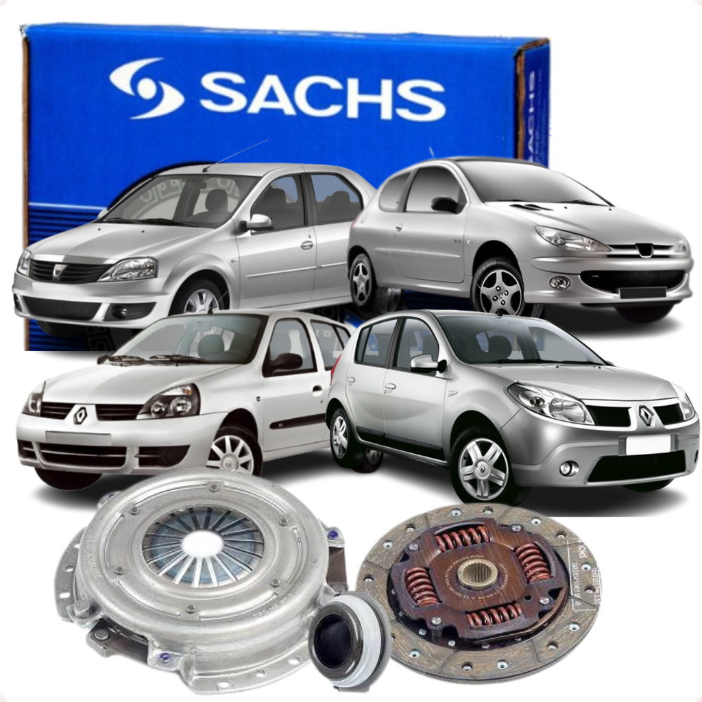 Kit Embreagem Clio Logan Sandero Peugeot 206 Kangoo Sandero Twingo 1999 a 2016 Disco Platô Rolamento