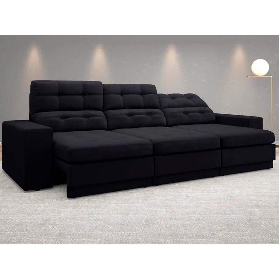 Sofá Jobim 2,30m Assento Retrátil e Reclinável Velosuede - NETSOFAS em Oferta na Shopee