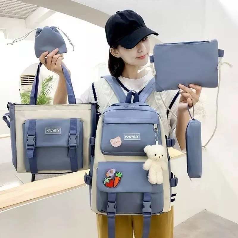 Kit 5 Bolsa Mochila Femina Musculina De Nylon adequado Para Escola  Multiuso em Oferta na Shopee