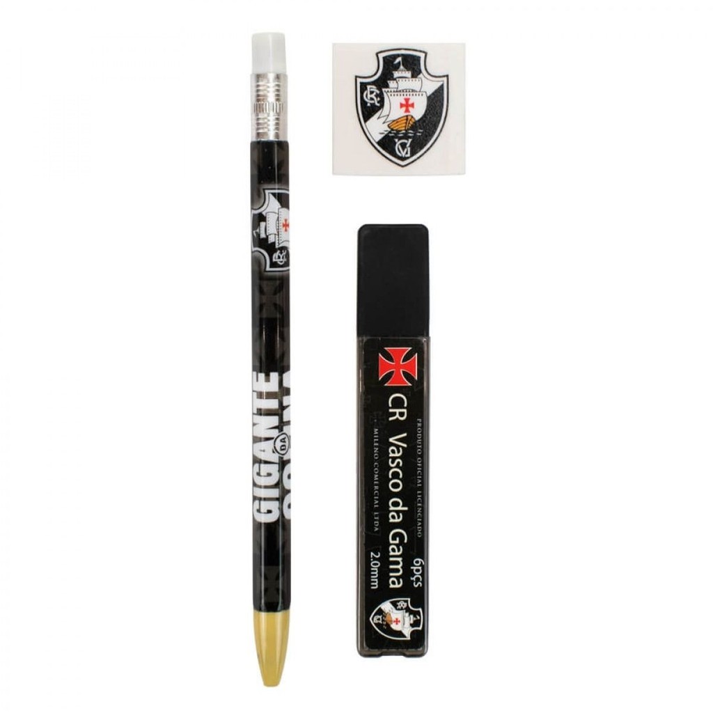 Jogo Com Lapiseira 2.0mm Borracha E Grafites - Vasco Da Gama