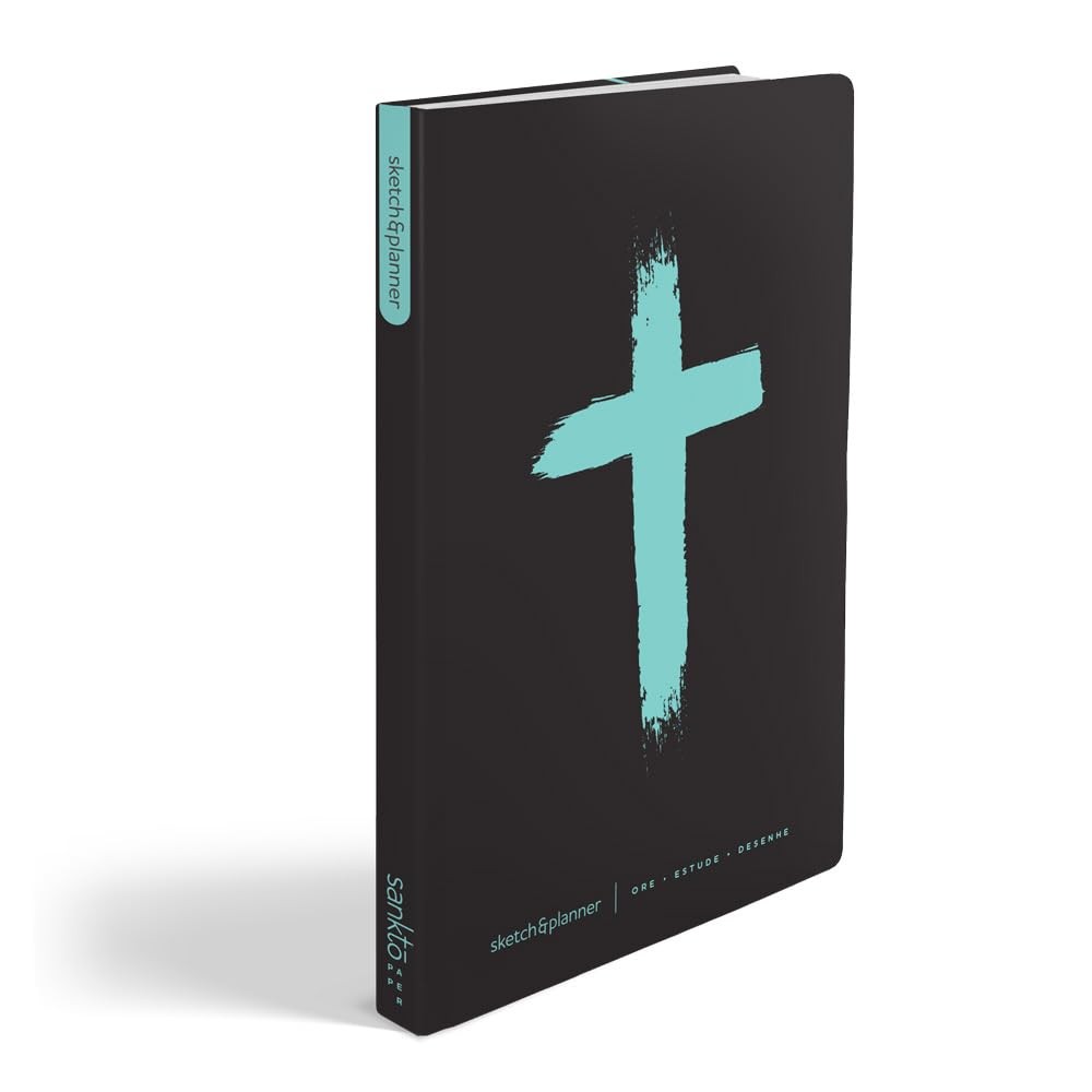 Sketch e Planner | Ore, Estude, Desenhe | Capa Dura | Cruz Menta