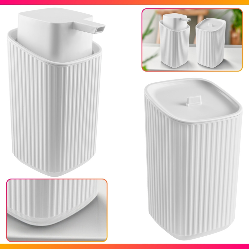 Kit de Banheiro Plástico 2 Peças Porta Sabonete Líquido / Porta algodão Moderno De Luxo