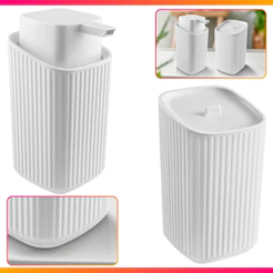 Kit de Banheiro Plástico 2 Peças Porta Sabonete Líquido / Porta algodão Moderno De Luxo