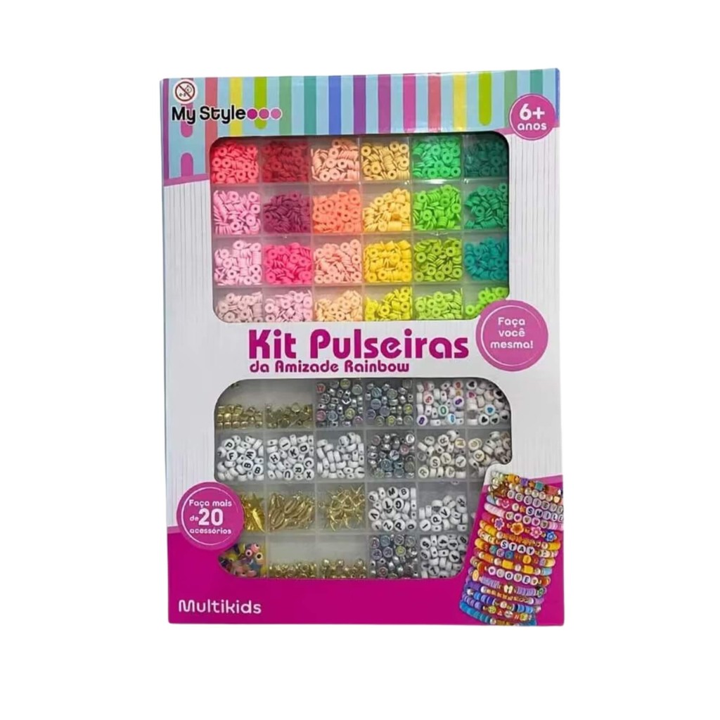 Brinquedo Infantil Kit Pulseiras da Amizade My Style G Rainbow Multikids - BR2316 em Oferta na Shopee