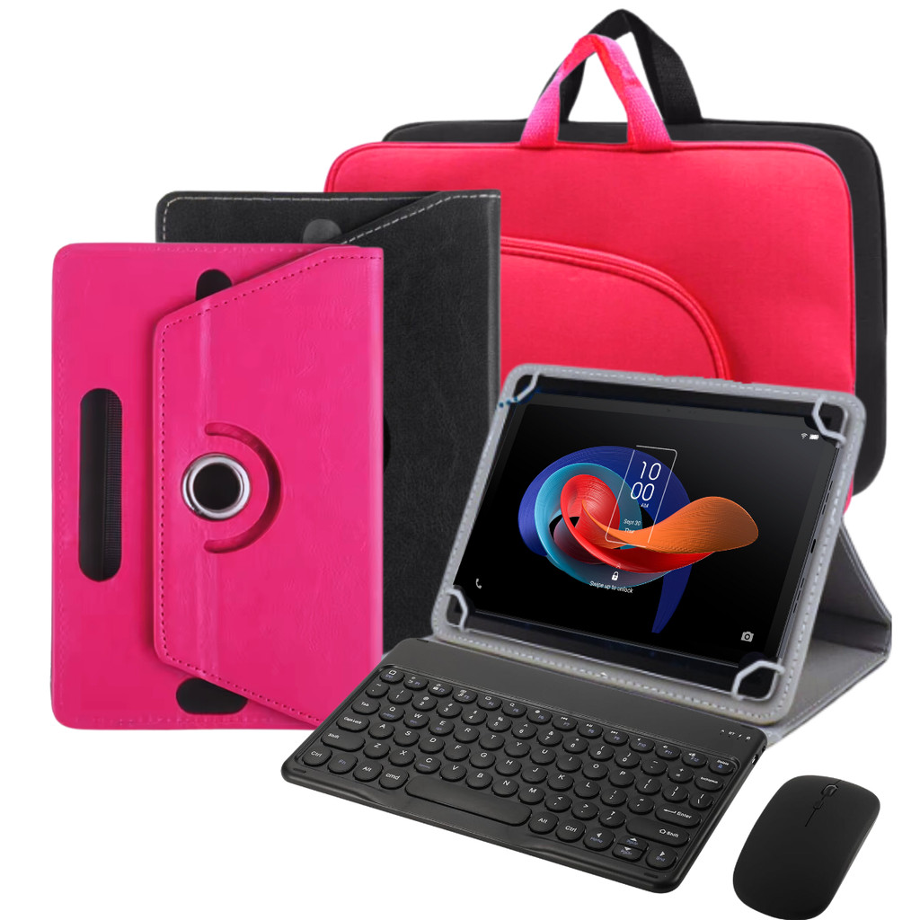 Capa Giratória para Tablet TCL TAB 10 Gen 2 com Teclado + Mouse + Luva de Proteção
