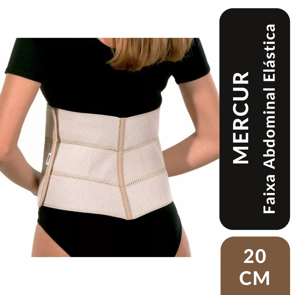 Faixa Abdominal Elástica Ajustável 20 X 120 Cm Mercur em Oferta na Shopee