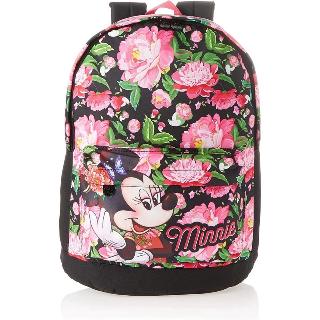 Mochila Costas Minnie Flores Bolsa Escolar Juvenil Infantil Xeryus