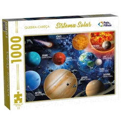 QUEBRA CABEÇA SISTEMA SOLAR 1000 PEÇAS PEÇAS PAIS E FILHOS PUZZLE PLANETAS TERRA SOL LUA MARTE VÊNUS