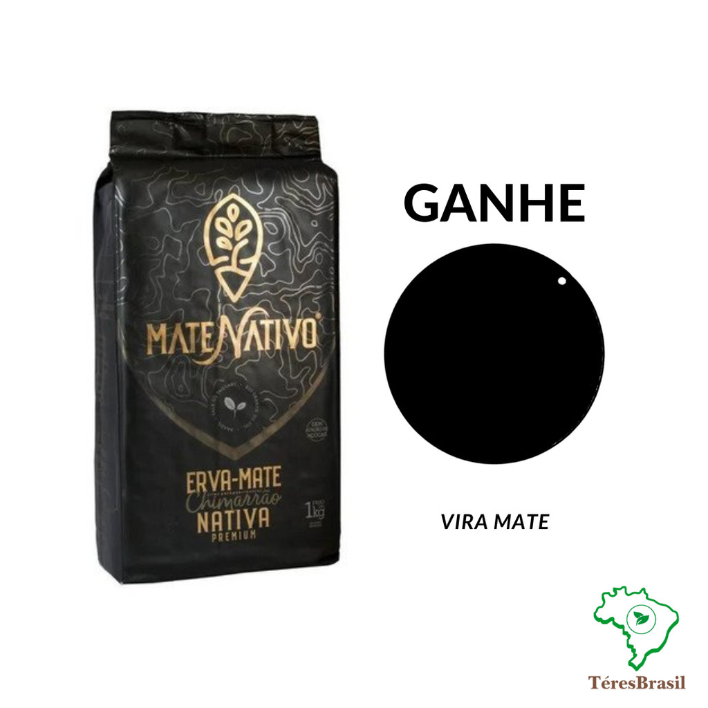 Erva Mate MateNativo para chimarrão tradicional nativo e moída grossa ganhe brinde vira mate