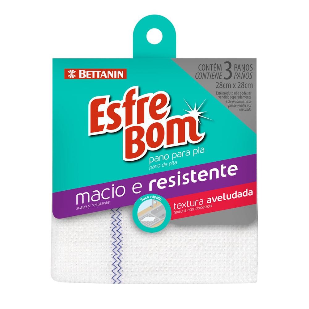 Pano de Pia EsfreBom Bettanin 3 Unidades - Home & Living
