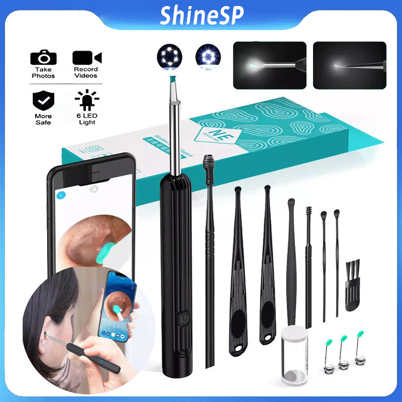 Otoscopio Wifi, Endoscópio Ouvido, Orelha, limpeza Cera Otoscópio Com lente LED