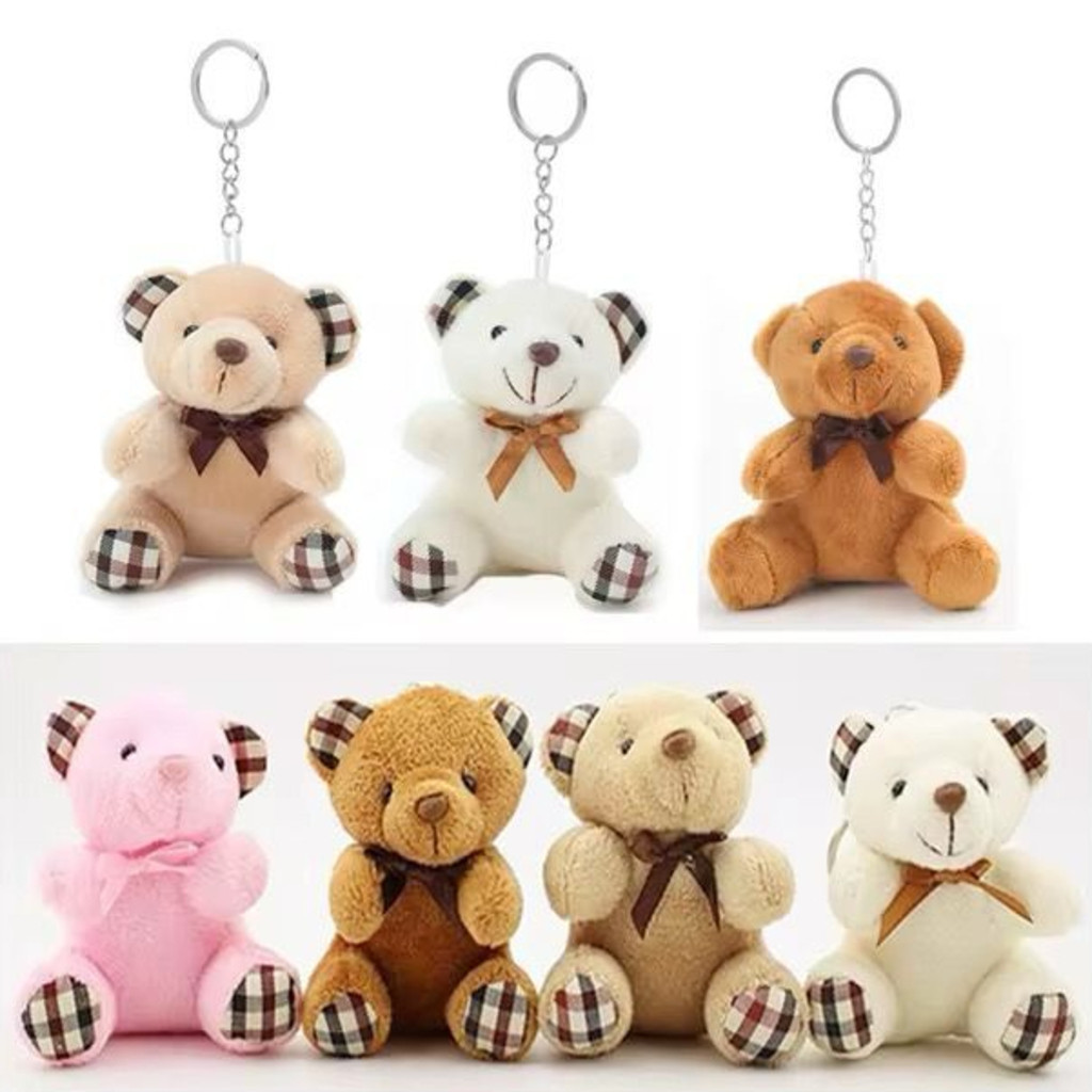 Kit 12 Chaveiros Grande Ursinho de Pelúcia Enviar várias cores Sentados 12cm