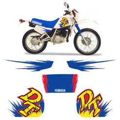 Adesivo Moto Dt 180 1996 Faixa Azul Lateral Tanque e Frontal