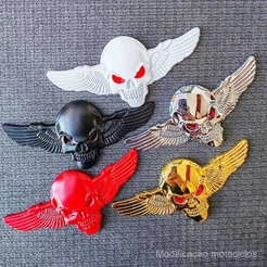 Adesivos Carro 3D com Asas Anjo e Caveira, Emblemas Carro Personalizados, Adesivos Metal para Carro