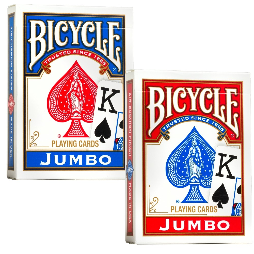 BARALHO BICYCLE JUMBO INDEX AZUL OU VERMELHO 55 CARTAS COPAG BLUE RED GRANDE CAR