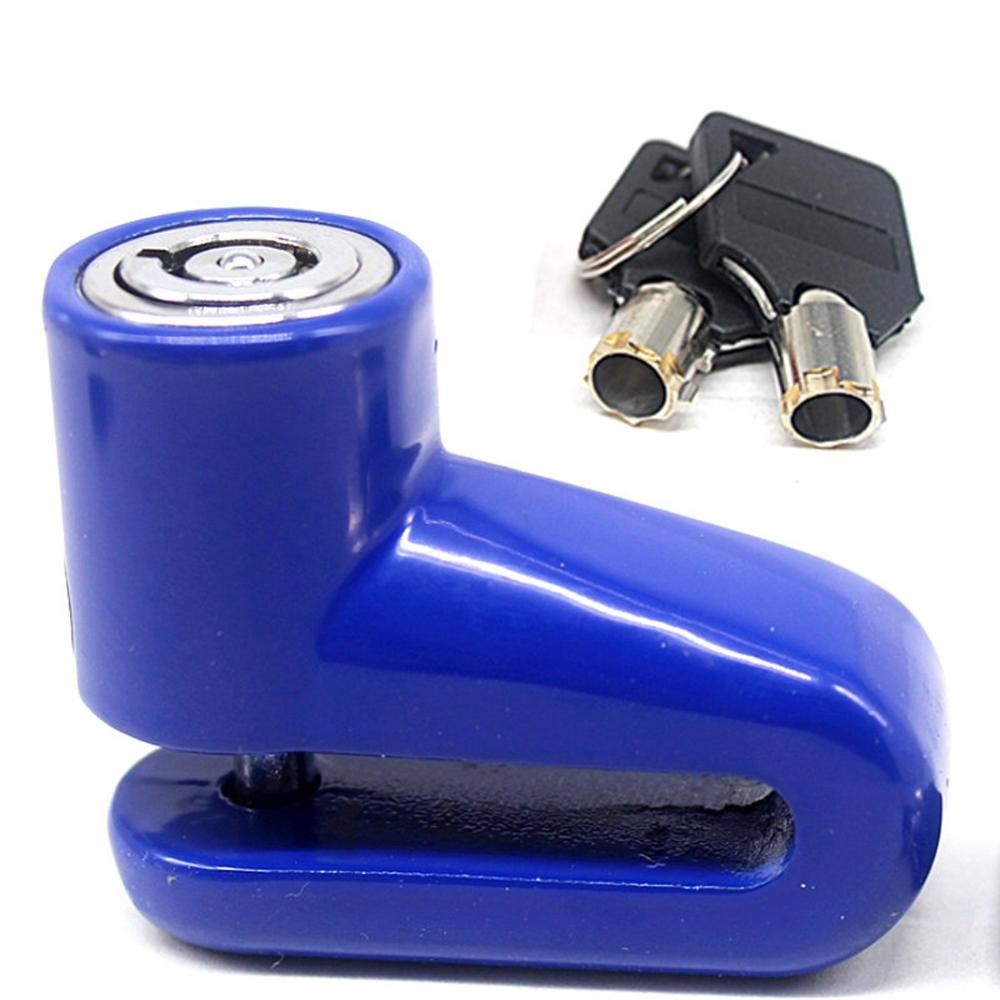 Trava Segurança Antifurto Azul para Freio a Disco de Moto 5,5 mm de Espessura com Chave Anti Micha