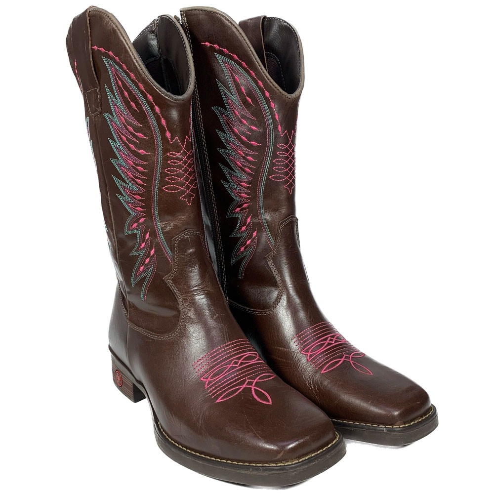 Bota Country Feminina Texana Bico Quadrado Oklahoma Country