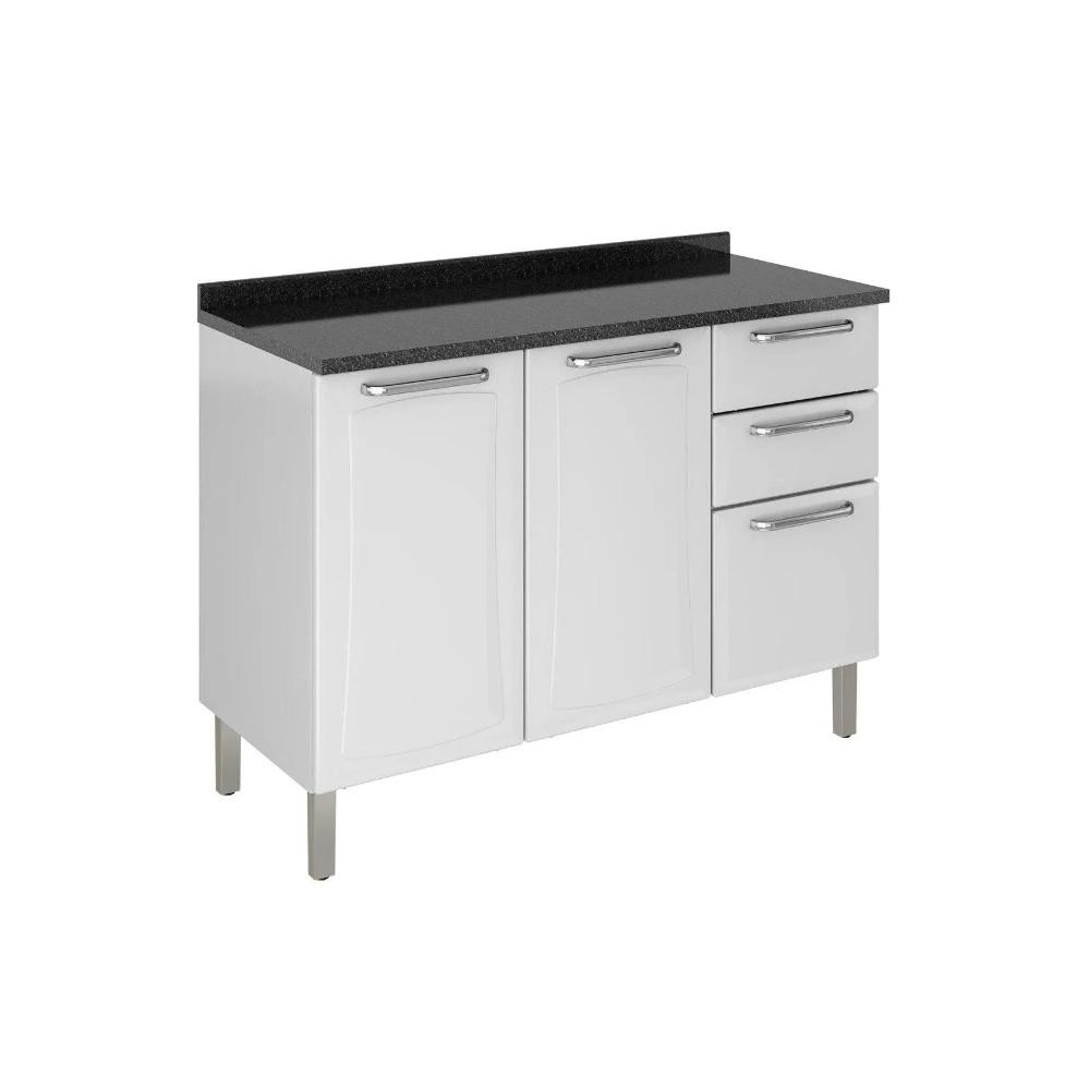 Balcão de Cozinha 3 Portas 2 Gavetas Itatiaia Tarsila de Aço 120cm Branco em Oferta na Shopee