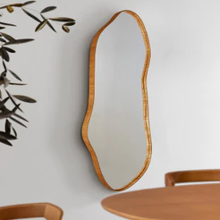 Espelho Decorativo Orgânico Aura 44x119cm Moderna Mobília