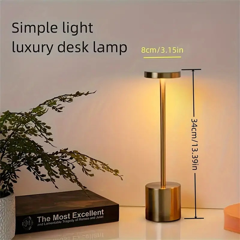Luminária Recarregável de Mesa Abajur Cabeceira Escrivaninha LED 3 em 1 Recarregável USB-C
