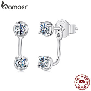 Brincos De Prata Esterlina 925 Bamoer Reversível Moissanite Design Joias Presentes Para Mulheres em Oferta na Shopee