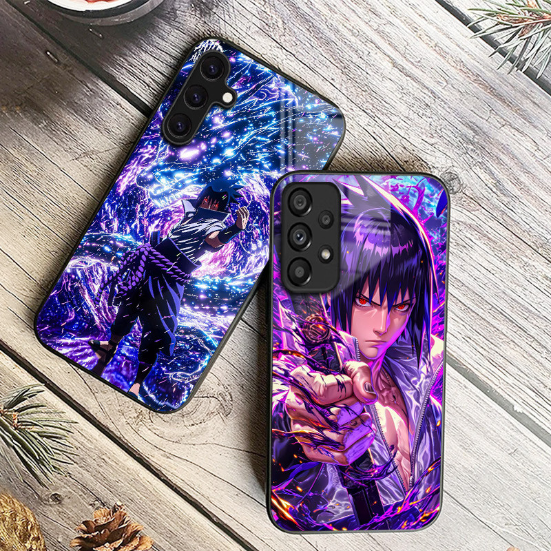 Sasuke Uchiha naruto Capa De Telefone De Vidro Para Samsung Galaxy A14 A16 A30 A22 A32 A33 A34 A40 A42 A55 4G A52 A53 A5