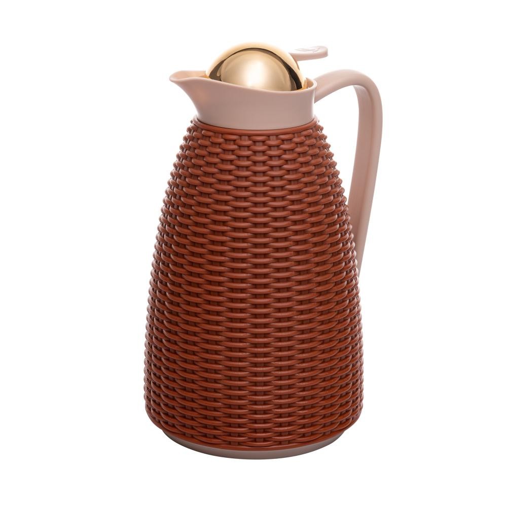 Garrafa Térmica Wolff New Rattan de Plástico Marrom 1L - Home & Living