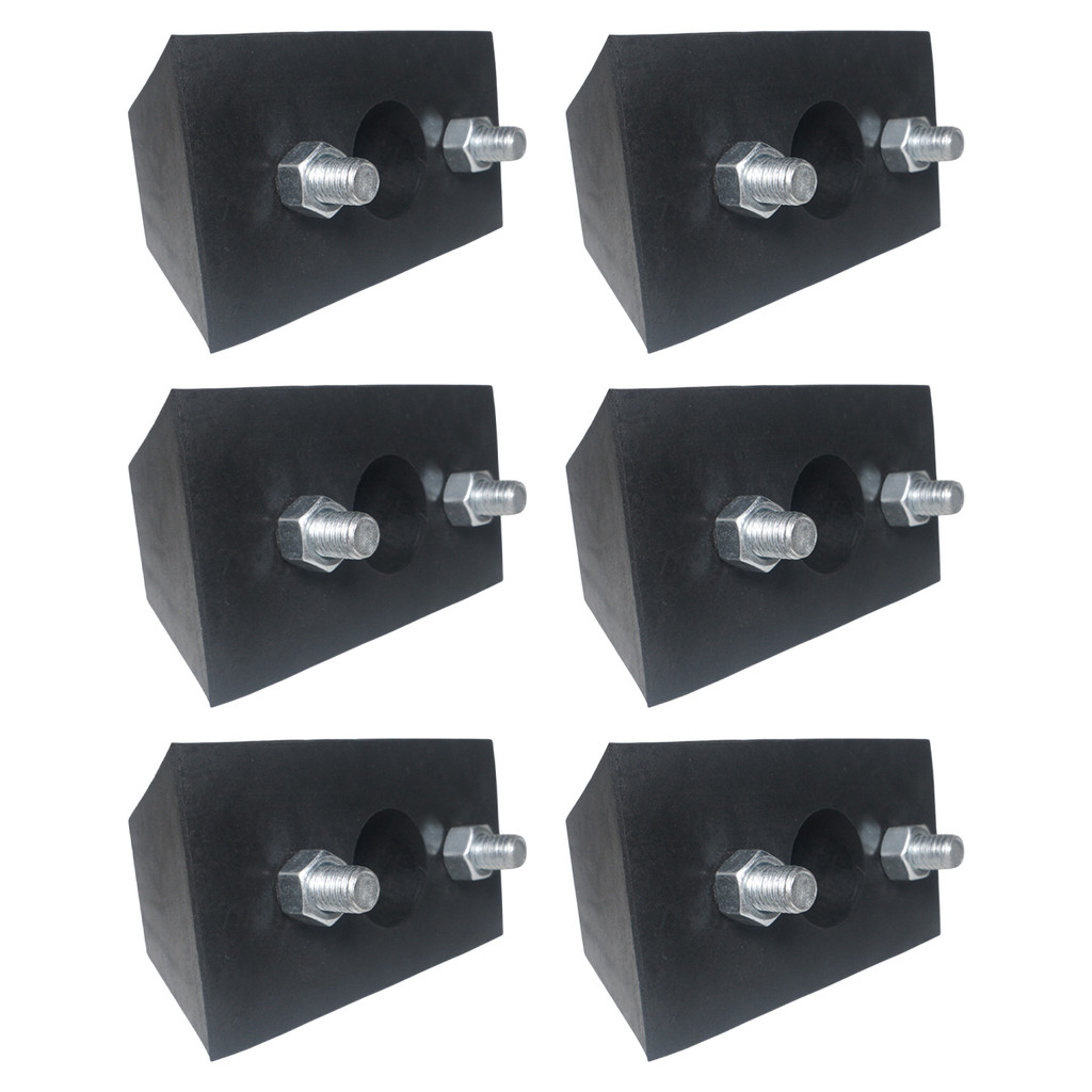 Kit 6 Batentes Maciços Calço de Borracha Para Caminhões Docas 145x60x80mm Borrachas Londrina