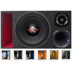 CAIXA TRIO DUTO REGUA COLORIDO ALTO FALANTE HARD POWER HP 750 UNLIKE 400
