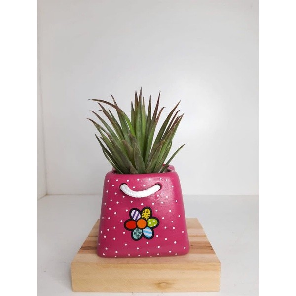 Vaso Bolsa P Cachepot Cerâmica Decorativa Colorida
