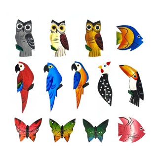 Imãs De Geladeira Kit Com 5 Animais Arara Coruja Borboleta Peixes Galinha Ima Sortidos em Oferta na Shopee