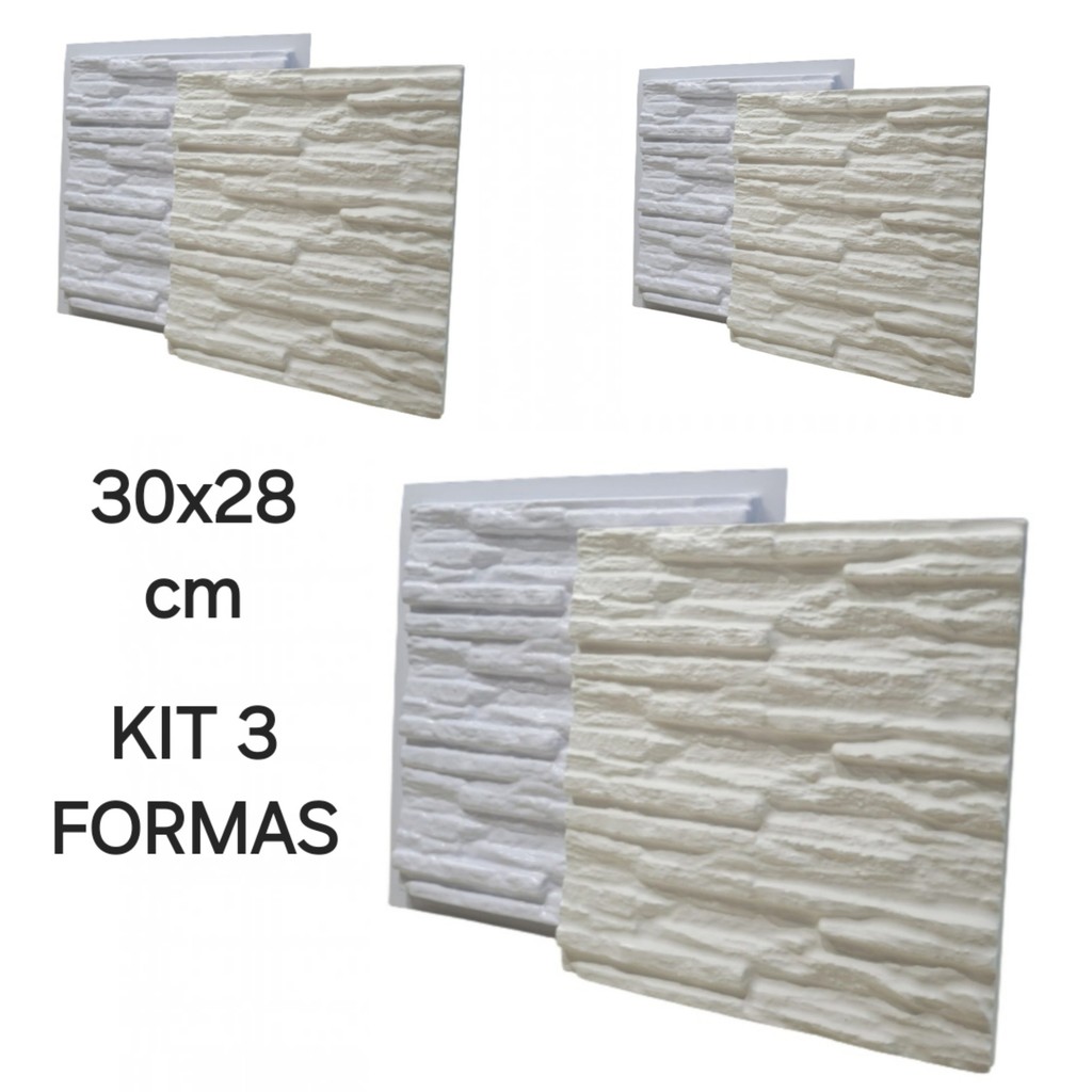Kit 3 Forma Gesso Molde Gesso Pra Gesso 3d Canjiquinha 30x28