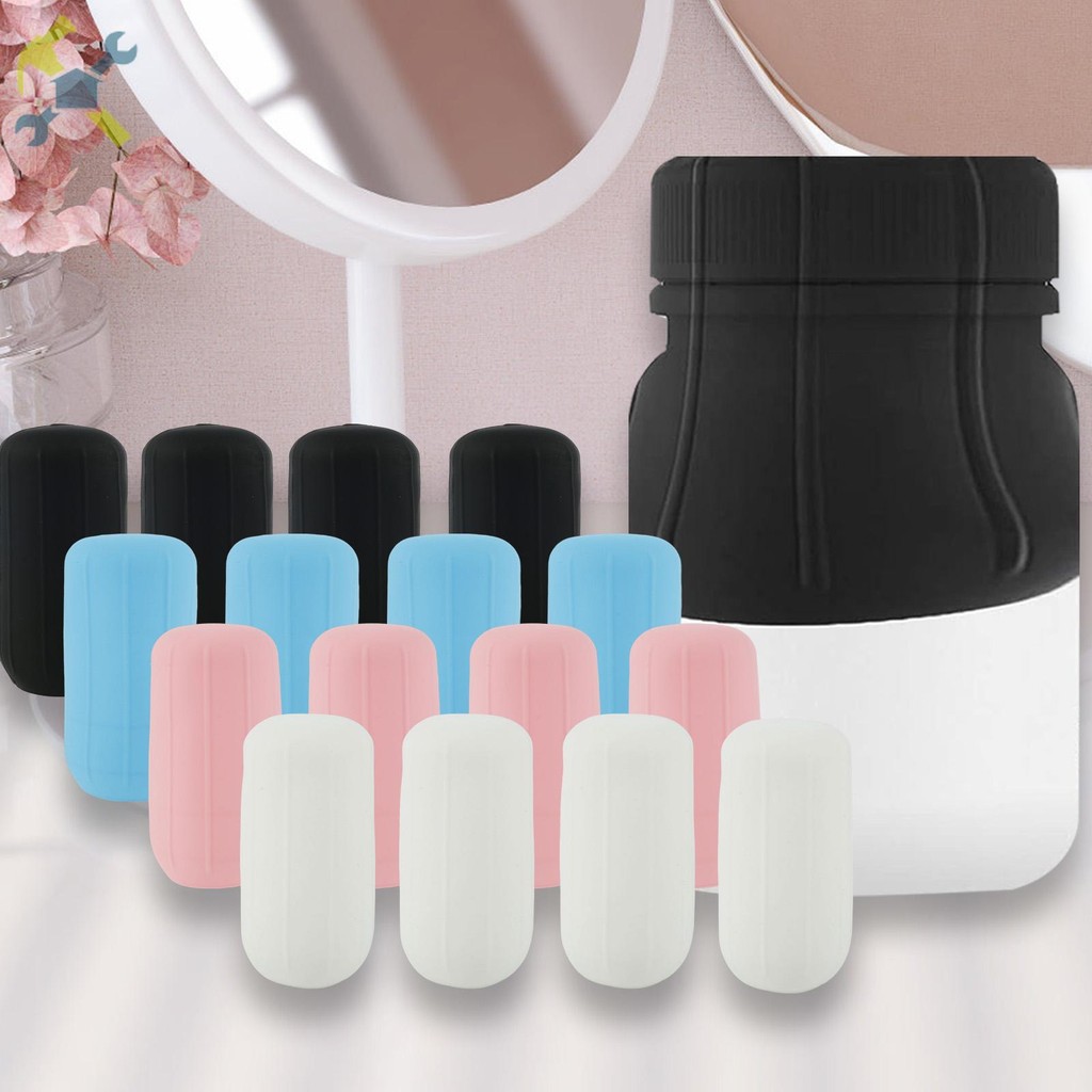 16 Pçs Mangas À Prova De Vazamento Para Recipiente De Viagem Silicone Garrafa Cobre Reutilizáveis Elástico De Higiene Pe