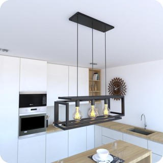 Pendente Luminária Industrial Preto Infinity Triplo em Oferta na Shopee