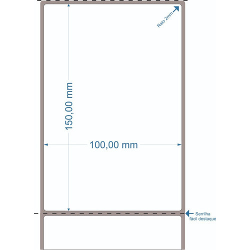 2 Rolos Etiqueta 10x15 Cm Térmica Serrilha Para Ecommerce